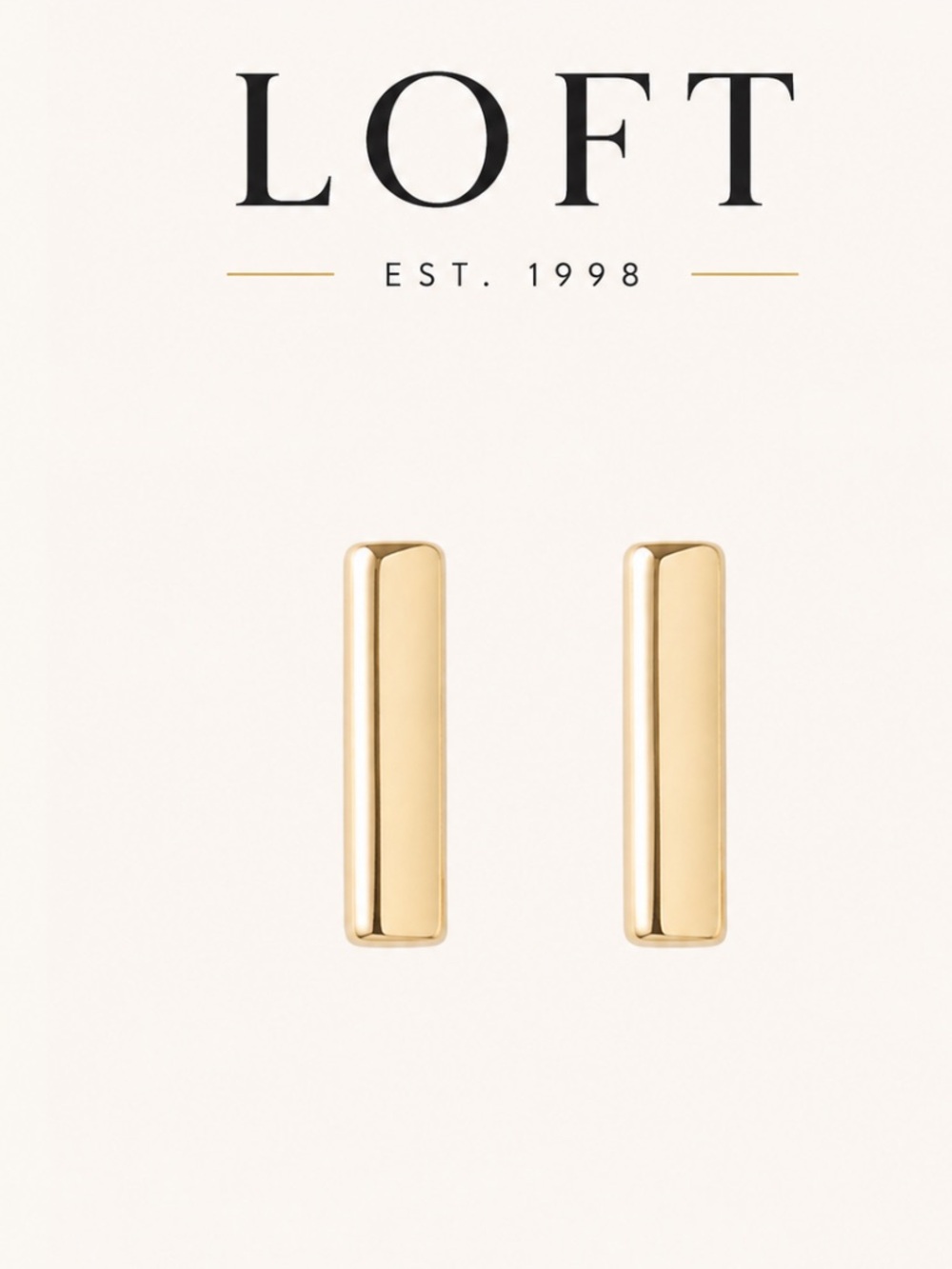 Ann Taylor LOFT Gold Rectangular Bar Stud Earrings